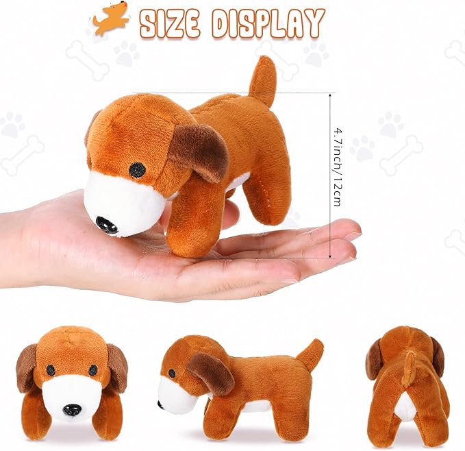 Sosation 20 Pcs Mini Plush Stuffed Dogs Bulk Dog Party Favors Adopt a Puppy Toy Soft Plush Animal for Kids Birthday Classroom Gift Goodie Bag Stuffers Christmas Stocking Fillers Decoration