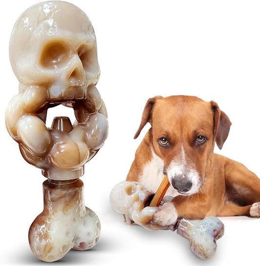 Tough Dog Toys for Aggressive Chewers: Indestructible Dog Chew Toys-Upgraded Bully Stick Holder & Chew Toys-Super Chewers Toys for Large,Medium,Small Breeds