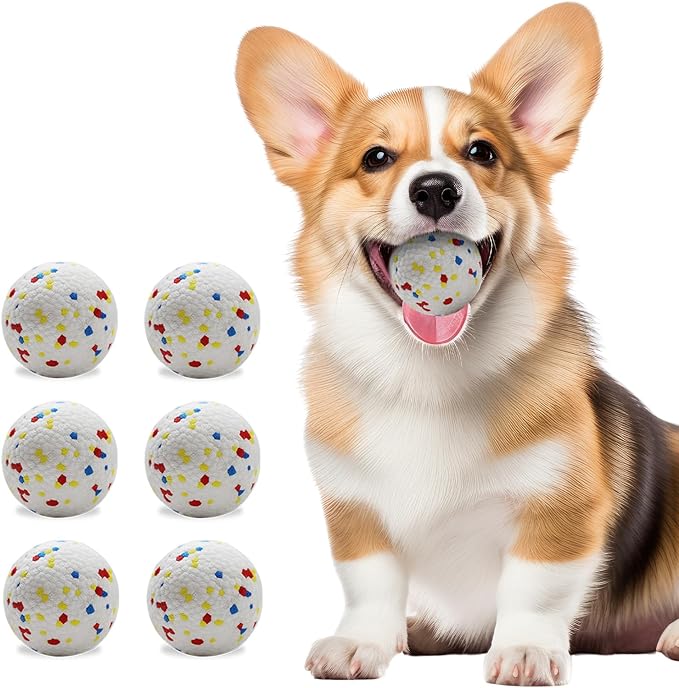 ETPU Dog Toy Balls 6 Pack, 2.2 Inch Interactive Toys for Small & Medium Puppies,Compatible with 2.2 Automatic Dog Ball Launchers, Durable pet Ball Picking Toy