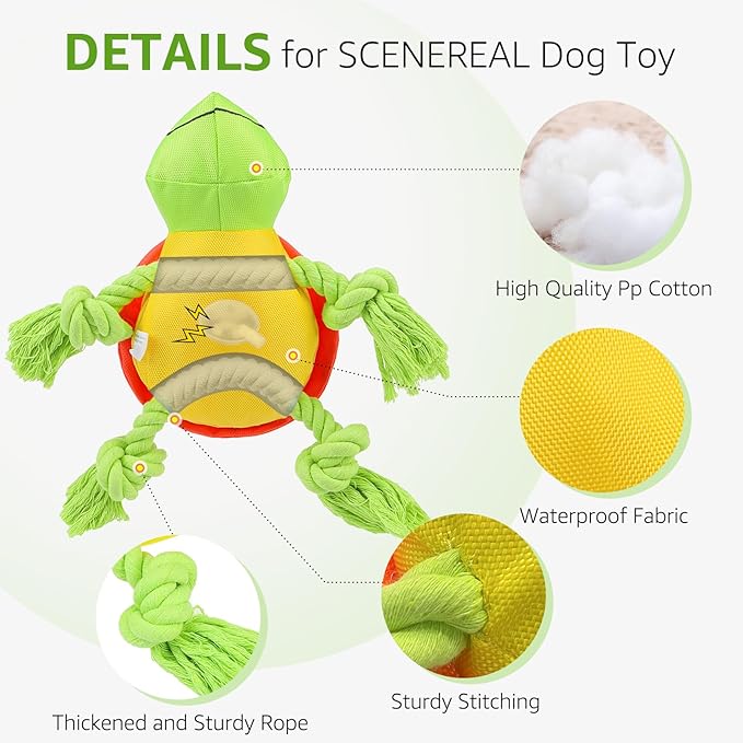 SCENEREAL Turtle Dog Toy - Chew & Fetch Toy for Medium Large Dogs, Floats on Water for Pool, Lake or Beach, Fall Halloween Puppy Toys Interactive Outdoor Training Retrieving Dummy