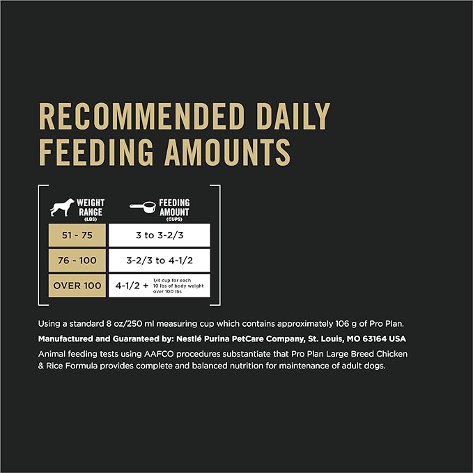 Purina Pro Plan High Protein, Digestive Health Large Breed Dog Food Dry, Chicken and Rice Formula - 18 lb. Bag