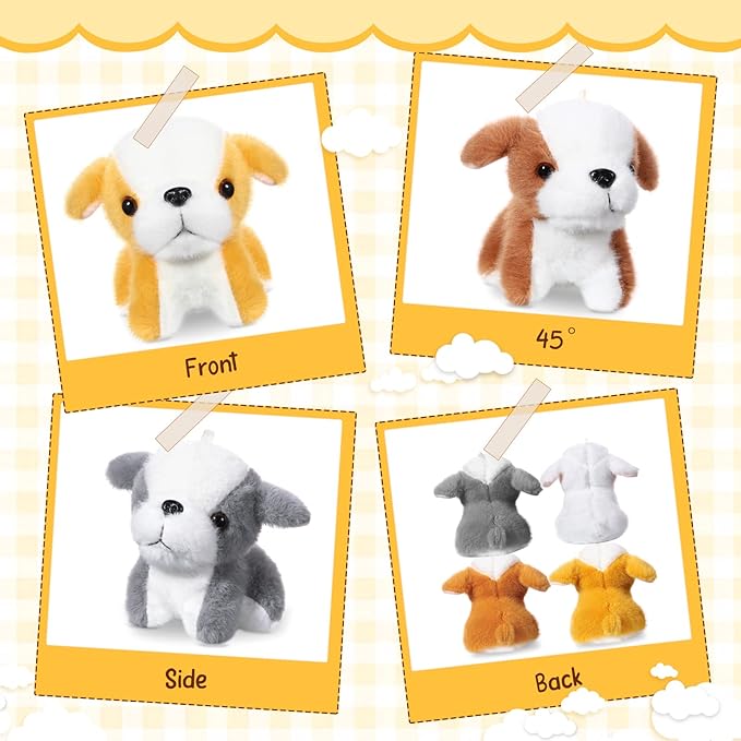 Sosation 20 Pcs Small Dog Plush Stuffed Puppy Bulk Dog Party Favor Gift 5.2inch Adopt a Puppy Stuffed Animal Toy for Goodie Bag Filler Kids Christmas Classroom Rewards Pet Adoption