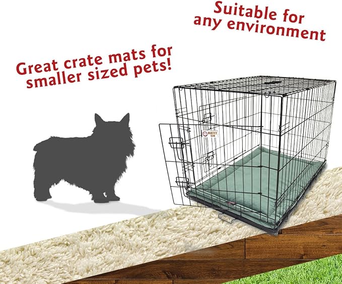 Majestic Pet Orthopedic Memory Foam Dog Crate Mat - Plush Pet Bed Pad for Crates & Kennels | USA Crafted | 24"x18" Villa Azure