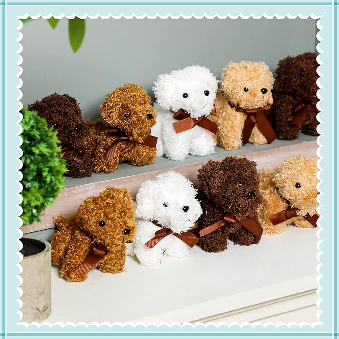Liliful 80 Pcs 5 Inches Mini Plush Dogs Small Stuffed Dog Bulk Plush Toy Adopt a Dog Party Favors Stuffed Animal Puppy for Gift Bag Fillers Back to School Party Favor Gift Carnival Prize