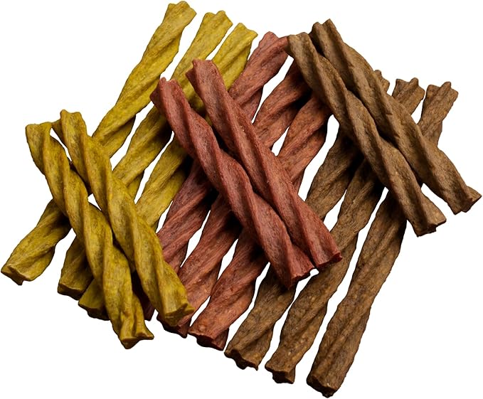 Dental Chews Twisted Sticks | for Large and Extra Large Dogs | USA Sourced Beef-Hide | Natural Scrubbing Action Fights Plaque and Tartar Refreshing Your Dog's Breath (4 Sticks, Chicken)