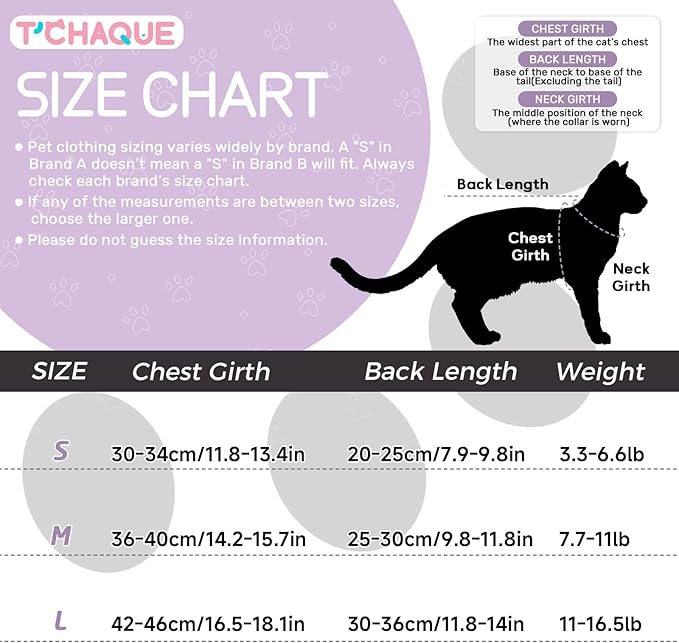 Cat Onesie for Cats After Surgery Male Female, Breathable & Soft Fabric Cats Spay Recovery Suit, Cone Alternative Surgical Suit with Leg Sleeves to Stop Licking, Cat Wound Care Shirt Wear(Purple, M)
