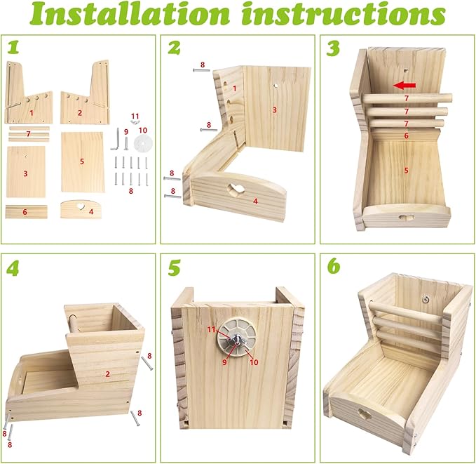Hamiledyi Small Rabbit Hay Feeder with Wooden Food Feeding Manger Bunny Hay Dispenser Small Animals Grass Holder for Guinea Pig Hamsters Bunny Chinchilla