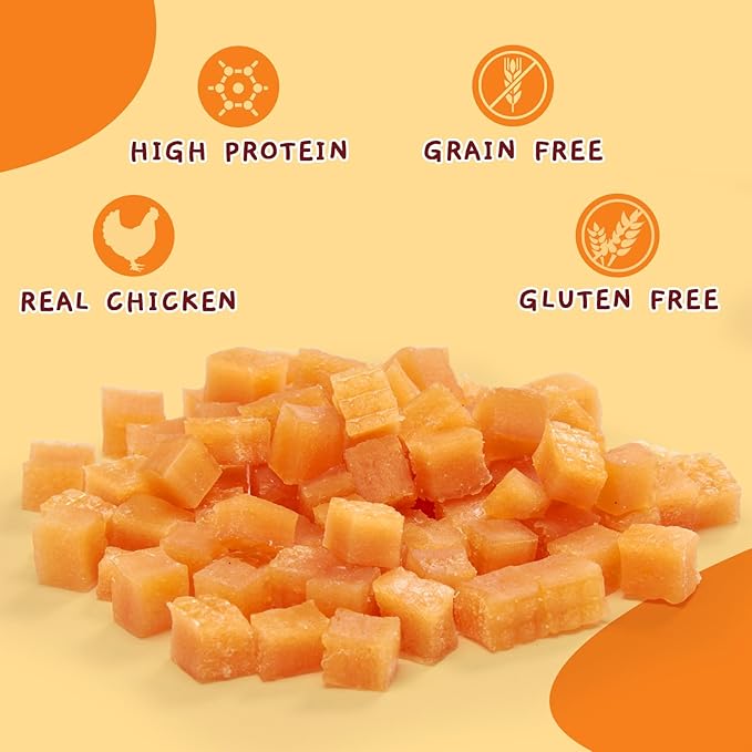 Jungle Calling Soft Chicken Treats for Dog and Cat, Natural Grain Free Chewy Food Snacks for Training Rewards for Small Dogs, High Protein, 10.6 oz