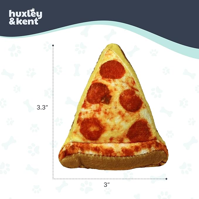 Huxley & Kent Plush Cat Toy - Interactive Catnip Toy for Cats & Kittens - Soft with Crinkle & Catnip - Fun Indoor Play - Pizza