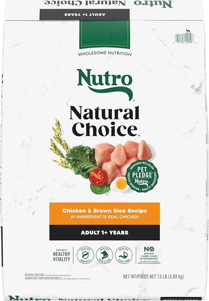 Nutro Natural Choice Adult Dry Dog Food, Chicken and Brown Rice Recipe, 13 lbs.