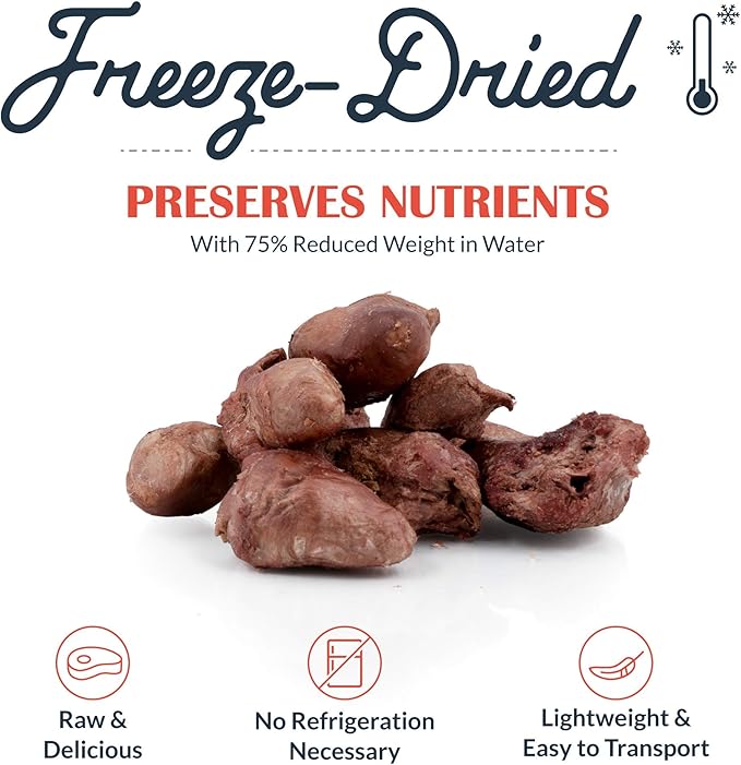 Flourish Pets Freeze Dried Raw Pet Treats for Dogs (Chicken Hearts, Small)