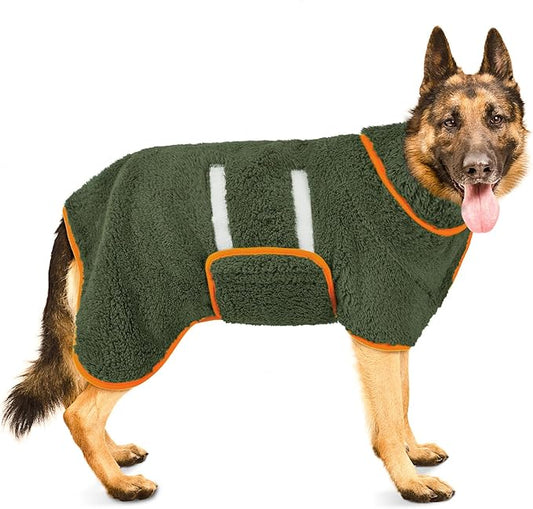 Bienbee Dog Bathrobe, Quick Drying Super Absorbent Dog Robes for After Bath, Warm Keeping Dogs Towel, Dogs Bath Supplies, Dark Green XXL
