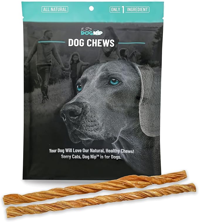Dog Nip! 12" Tripe Twists - Crunchy Snack - Natural Grass Fed Organic Beef - Rawhide Alternative - Promotes Dental Health - Fully Digestible - Healthy Dog Treat Chews…