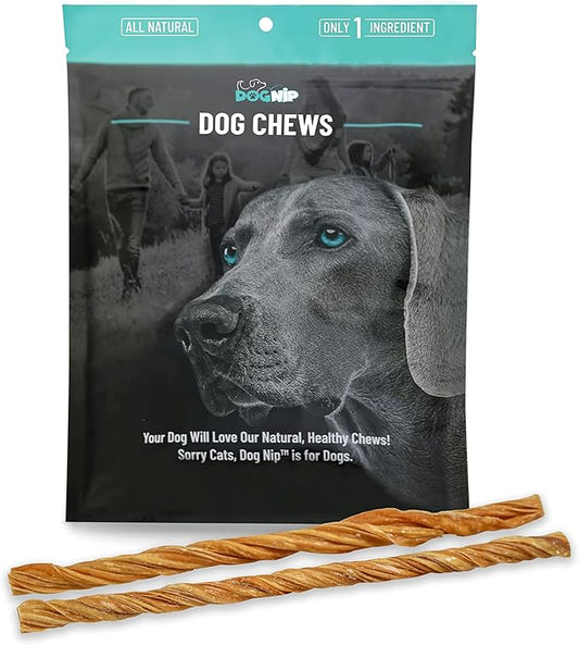 Dog Nip! 12" Tripe Twists - Crunchy Snack - Natural Grass Fed Organic Beef - Rawhide Alternative - Promotes Dental Health - Fully Digestible - Healthy Dog Treat Chews…