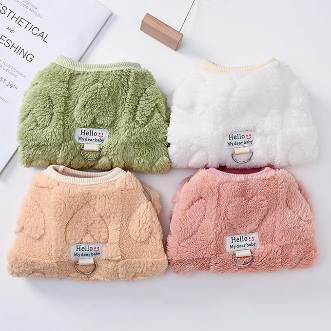 Warm Cat Apparel Cute Fluffy Cat Sweatshirt Cartoon Kitten Winter Coat Pullover Soft Skin-Friendly Knitwear (X-Large, Yellow)