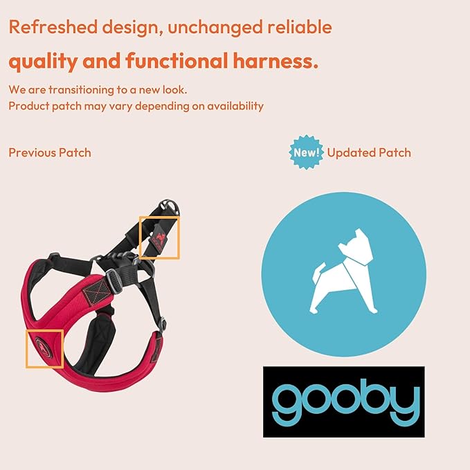 Gooby Escape Free Sport Harness - Blue, Medium - No Choke Step-in Patented Neoprene Small Dog Harness with Four-Point Adjustment - Perfect on The Go Dog Harness for Medium Dogs No Pull and Small Dogs