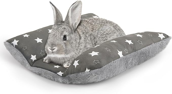 Rabbit Bed 15"X14"Thickened and Soft Bunny Bed Washable Cuddle Cushion Plush Mat Double-Sided Plush Small Pet Flop Mat Cotton Pillow for Rabbit