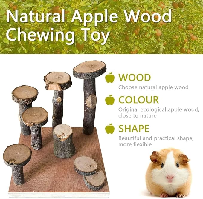Hamster Climbing Wooden Stand Platform Hamster Cage Playground Natural Wood Bridge ramp Toys for Dwarf Hamsters Syrians Gerbil Mouse Rat