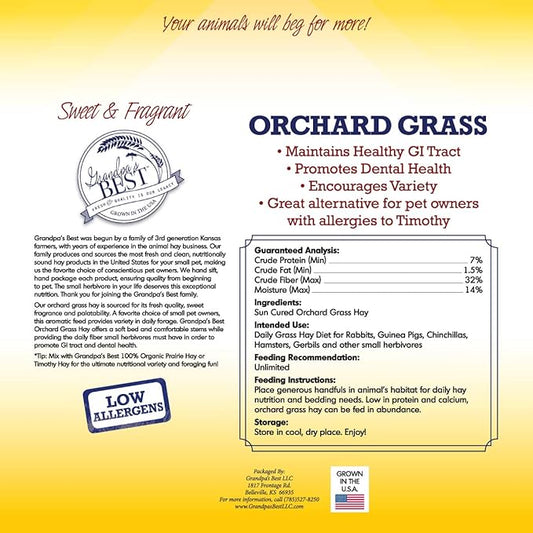 Grandpa's Best Orchard Grass Bale, 5 lbs,green