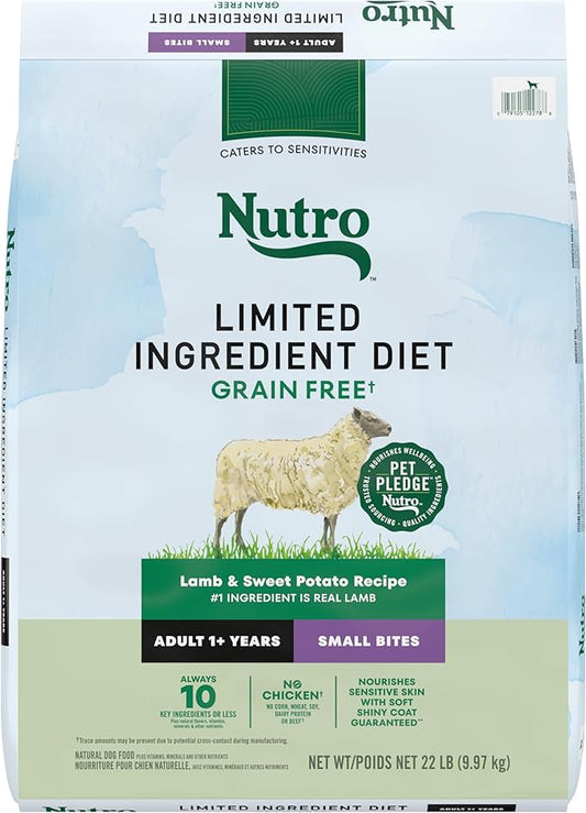 Nutro Limited Ingredient Diet Small Bites Adult Dry Dog Food, Lamb & Sweet Potato Recipe, 22 lbs.