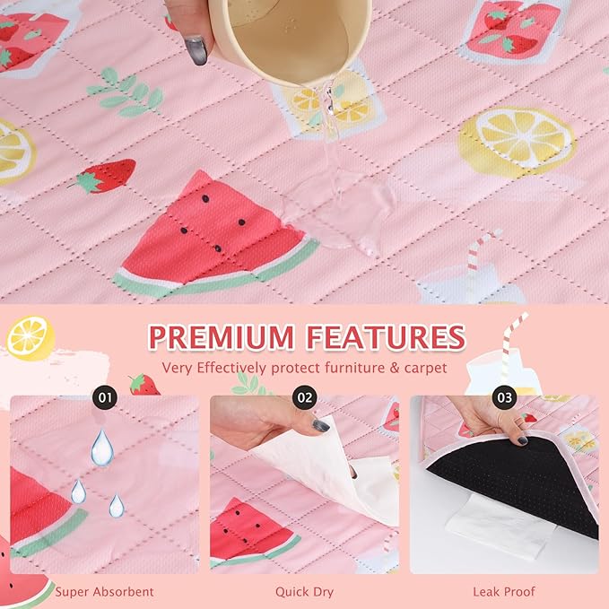 BVAGSS Washable Pee Pads for Dogs, Reusable Leakproof Puppy Wee Pad, 63x63 Inch (Watermelon, Pack of 1)