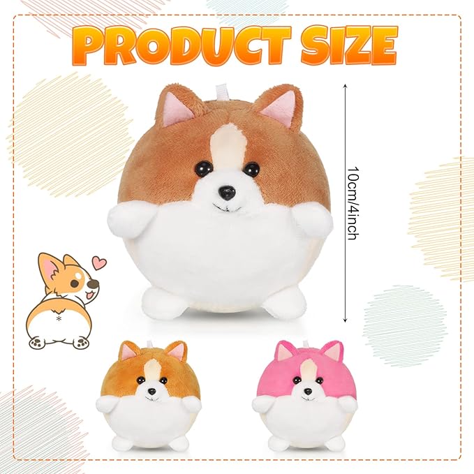 Sumind 9 Pcs 4" 5" Mini Plush Stuffed Dog Party Favor Small Puppy Stuffed Animal Bulk Soft Toy Doll Cute for Kids Gift Graduation Stocking Stuffers Baby Shower Birthday(Cute Puppy)