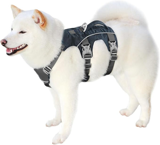 Escape Proof Dog Harness Medium Sized Dog, Lightweight Full Body Pet Vest with Lift Handle and Leash Clip, Reflective Adjustable No Slip Dog Harness for Daily Walking(Red,Chest:17-32")