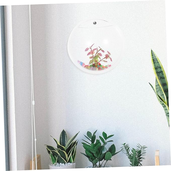 Acrylic Wall-Mounted Fish Bowl Betta Aquarium Multipurpose Wall Planter