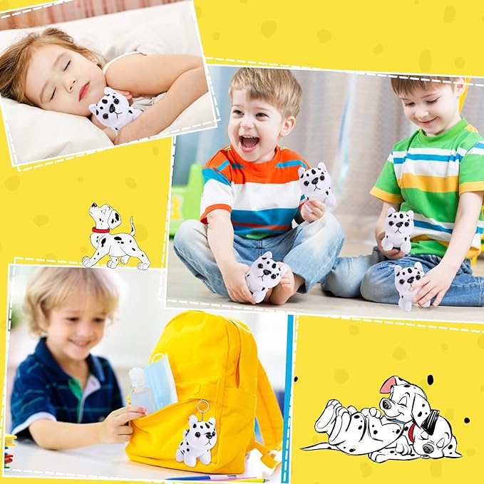 Sumind 9 Pcs 4" 5" Mini Plush Stuffed Dog Party Favor Small Puppy Stuffed Animal Bulk Soft Toy Doll Cute for Kids Gift Graduation Stocking Stuffers Baby Shower Birthday(Dalmatian)