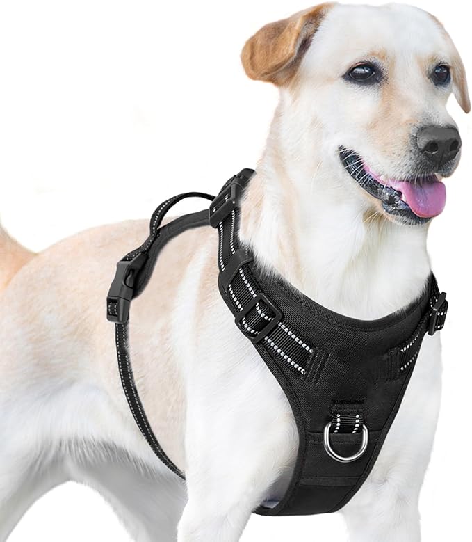 No Pull Dog Harness, Reflective Puppy Vest for Small Medium Large Sized Dog(Black,S)