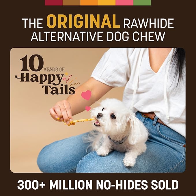 Earth Animal No-Hide Stix Peanut Butter Recipe Natural Rawhide Alternative Dog & Cat Chews - 80 Count Extra Value Pack