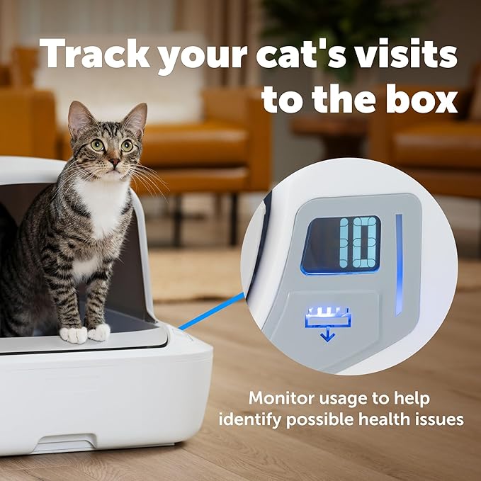PetSafe ScoopFree Crystal Pro Automatic Self Cleaning Cat Litter Box System – Enclosed Front-Entry – Advanced Odor Control – Includes 1 Disposable Crystal Litter Tray – White (PAL00-18017)