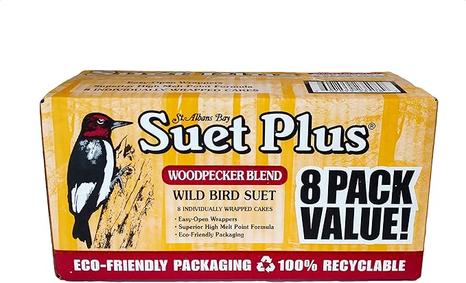 Bird Suet Variety Packs | 11 oz. Bird Suet Cakes | (Woodpecker, 8 Pack)