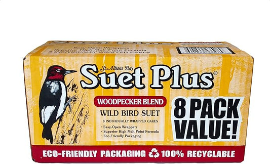 Bird Suet Variety Packs | 11 oz. Bird Suet Cakes | (Woodpecker, 8 Pack)