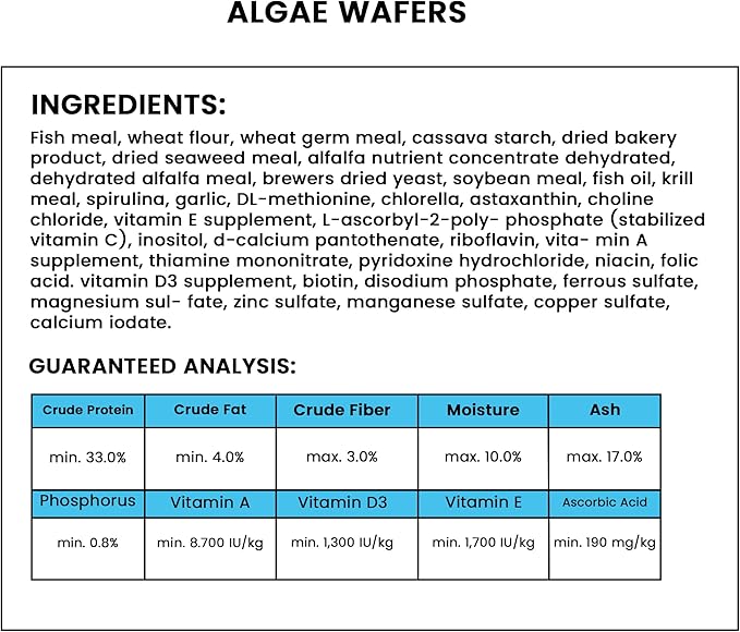 Algae Wafers 0.70 oz (Pack of 3) Fish Food Including Trinity Treats Microfiber Cleaing Cloth(Algae Wafers Fish Food)