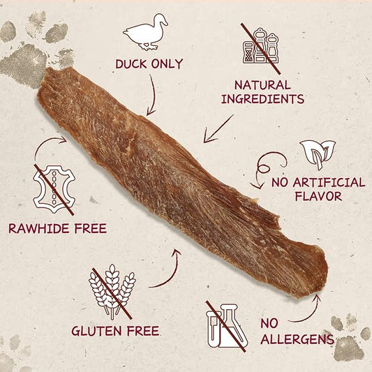 Dog Treats Jerky Duck Crisp Flakes, 1% Taurine Added, 6oz (170g), Duck Jerky Chip Flakes, High Protein Dog Training Rewards, Rawhide-Free, Gluten-Free