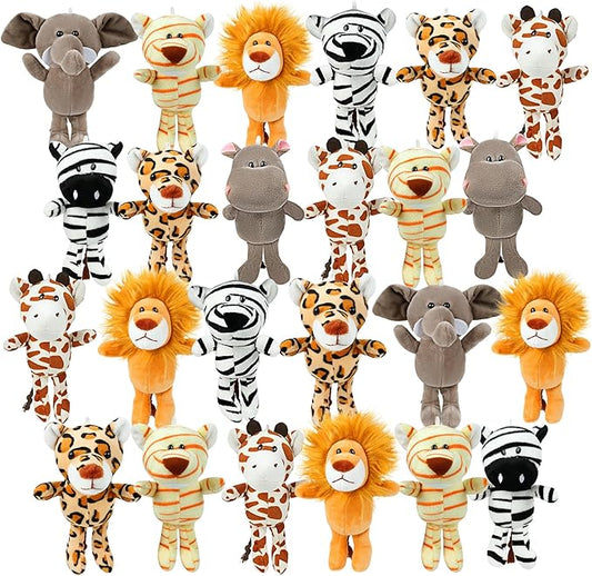 Small Stuffed Animals Bulk, 24 Pieces Cute Plushies, 6 Inch Mini Forest Animal Plush Toys, Treasure Box Toys for Classroom, Party Favors for Kids, Baby Shower Decorations
