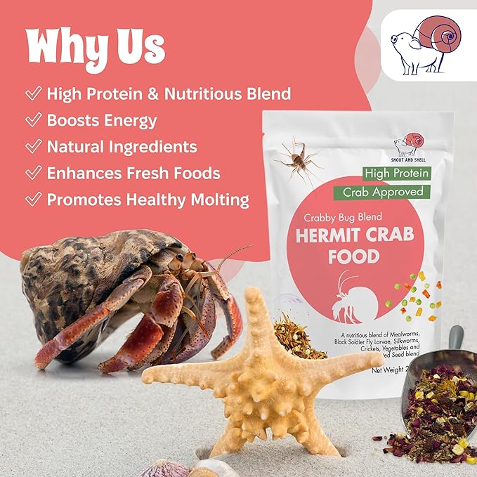 Rose Gold Natural Hermit Crab Food – Rose Petals, Calendula & Sprouted Grains – 39g – Snout and Shell