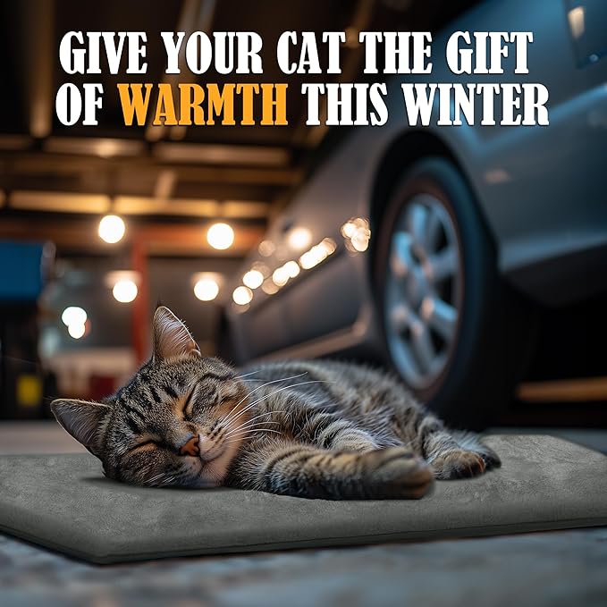 PETNF Outdoor Pet Heating Pad for Cats House,Safe Electric Cat Warming Pad,Waterproof Heated Cat House for Outside Feral Animal,Outdoor Heat Dog Bed Mat, 20"X16"
