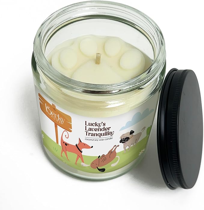 9oz Pet Odor Eliminator Deodorizer Candle, Long-Lasting Lavender Scented, Non Toxic, Natural Plant-Based Wax Blend