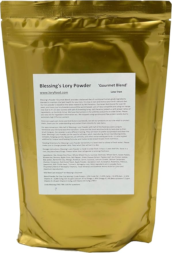Blessings Gourmet Lory Powder Dry Lorikeet Food (2Lb)