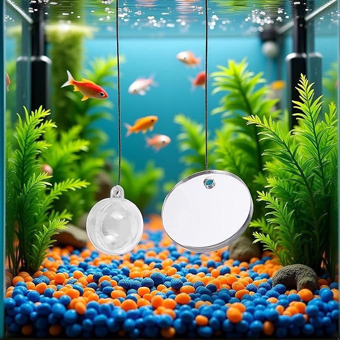 1 Set Clear Betta Training Mirror Fish for Tank Fish Antidepressant Work Out Special for Betta Fitness Mirror Aquarium Decor Floating (5cm)