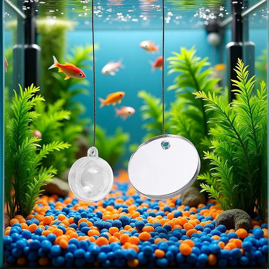 1 Set Clear Betta Training Mirror Fish for Tank Fish Antidepressant Work Out Special for Betta Fitness Mirror Aquarium Decor Floating (5cm)
