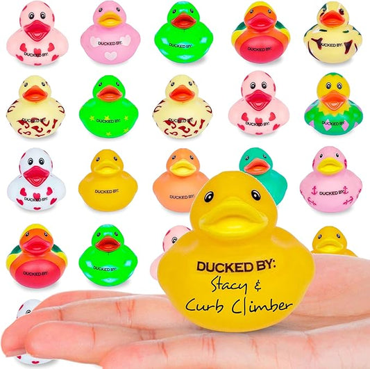 Bulk Rubber Ducks for Jeep Ducking – 25 Pack of Printed Mini Duckies with DUCKED by Logo Make Your own Custom Designs for Ducking Rigs, Dashboards, Off-Road Duck Traditions, Trail Gifts, 4x4 Drivers