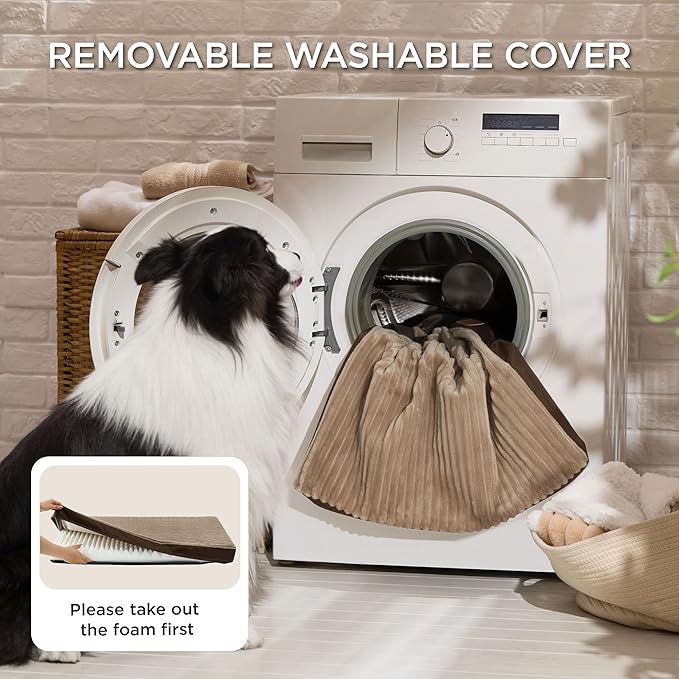 Bedsure XL Dog Bed for Crate - Large Orthopedic Pet Beds with Removable Machine Washable Cover, NOT Waterproof Egg Crate Foam Puppy Pad, Suitable for Pet Up to 80 lbs, 41"x27"