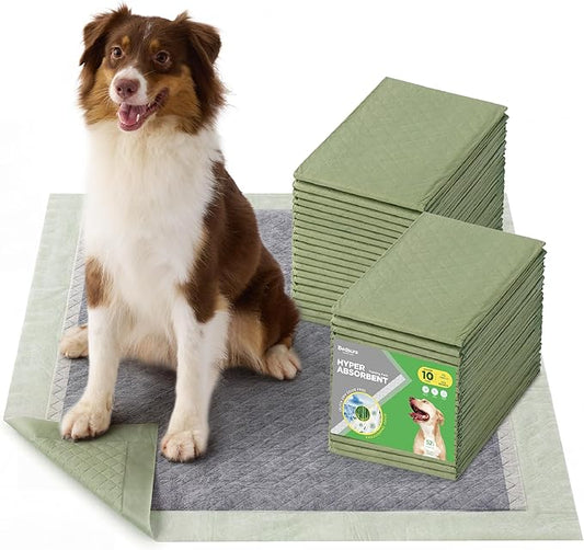 Bedsure Dog Pee Pads Extra Large, 28" x 34" Puppy Pads 52 Count, Super Absorbent & Leak Proof, XL Training Pads Quick Dry Disposable Potty Pad with Odor-Control Activated Carbon & ECO Green Material