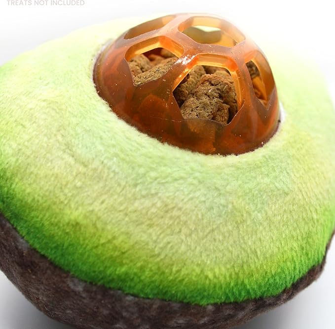 Meowijuana Knock N' Nibble Avocado | Refillable Treat Dispensing Toy Cat | Promotes Play and Cat Health | Interactive Puzzle Toy for Felines