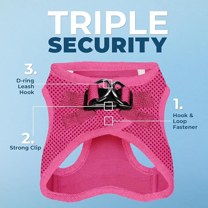 Voyager Step-in Air Cat Harness - All Weather Mesh Step in Vest Harness for Small and Medium Cats by Best Pet Supplies - Set (Fuchsia), XXS