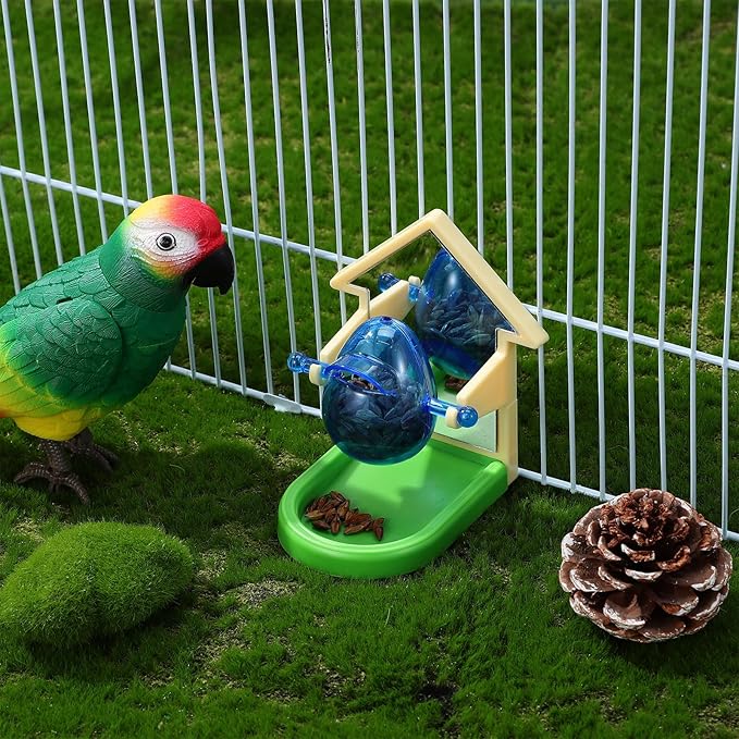 balacoo Bird Foraging Box: Bird Feeding Toy Treat Dispensing Feeder Parrot Treat Box Parakeet Feeder, Tip and Toy for Parakeet Cockatiel