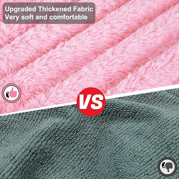 Bienbee Dog Bathrobe, Quick Drying Super Absorbent Dog Robes for After Bath, Warm Keeping Dogs Towel, Dogs Bath Supplies, Pink L